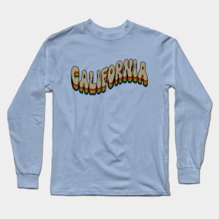 California Distressed Typography Long Sleeve T-Shirt